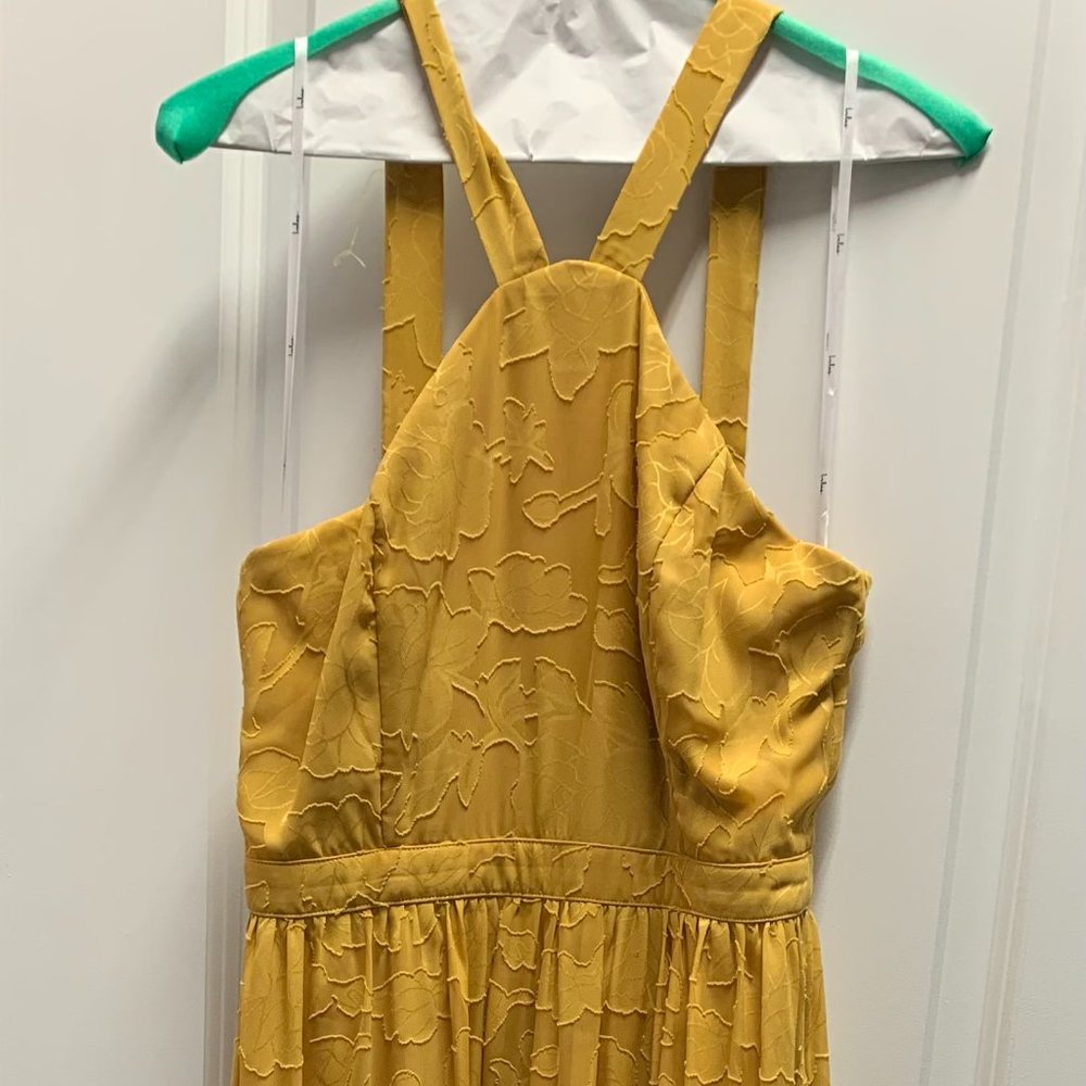 Lulu's Mustard Floral Wedding Dress